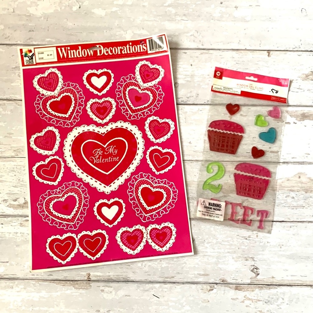 Valentine’s Day Decorations Window Clings Stickers Set Be Mine Valentines Day